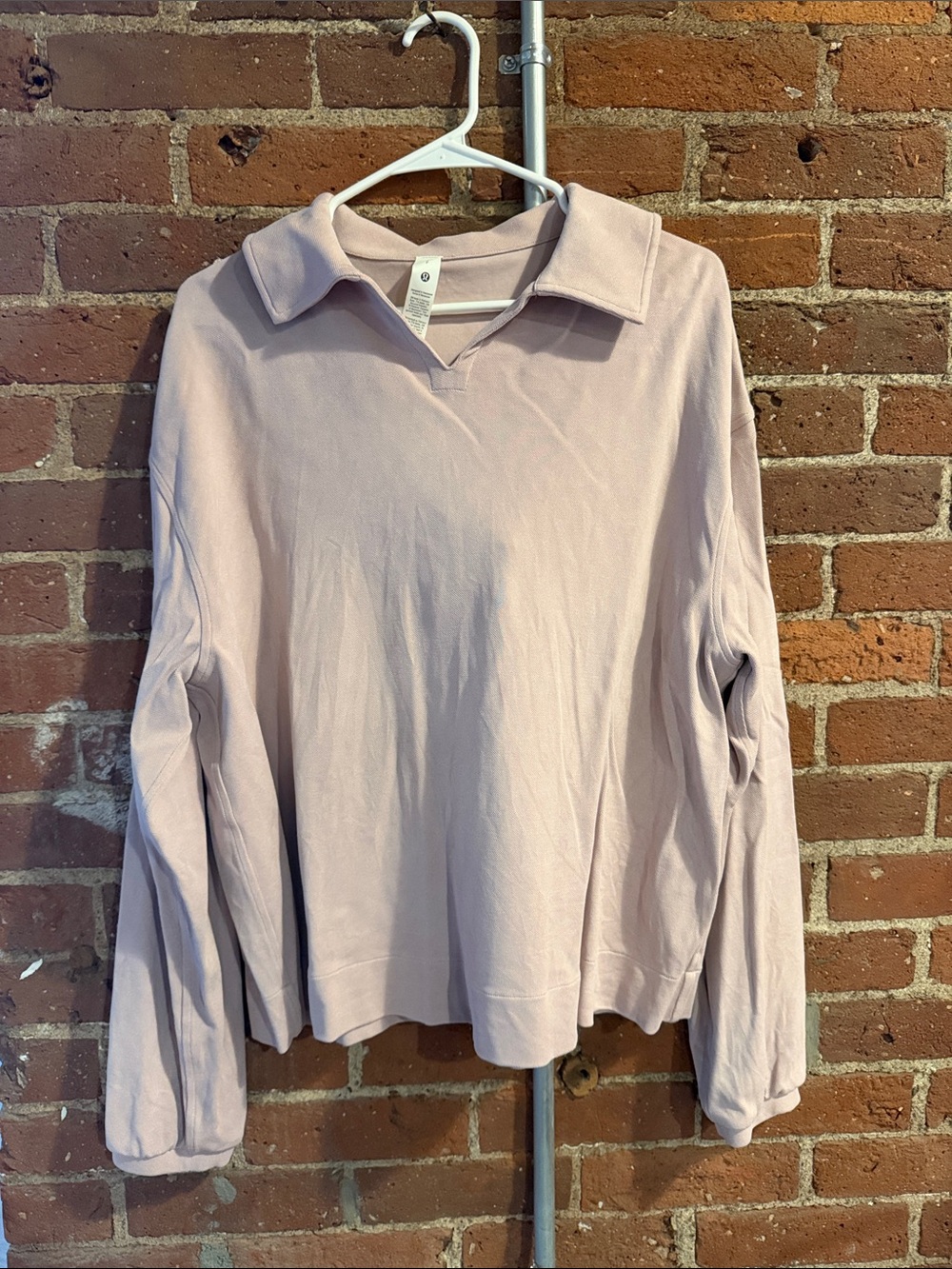 lululemon Light Mauve Polo Collar Long-Sleeve Top